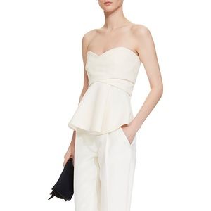 Derek Lam 10 Crosby Strapless Peplum Backless Top